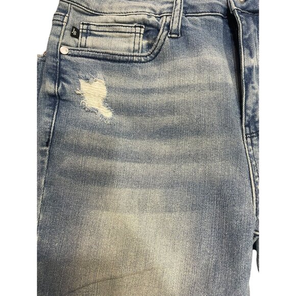 Judy Blue Medium‎ Blue Mid Rise Straight Crop Jeans - Picture 4 of 6